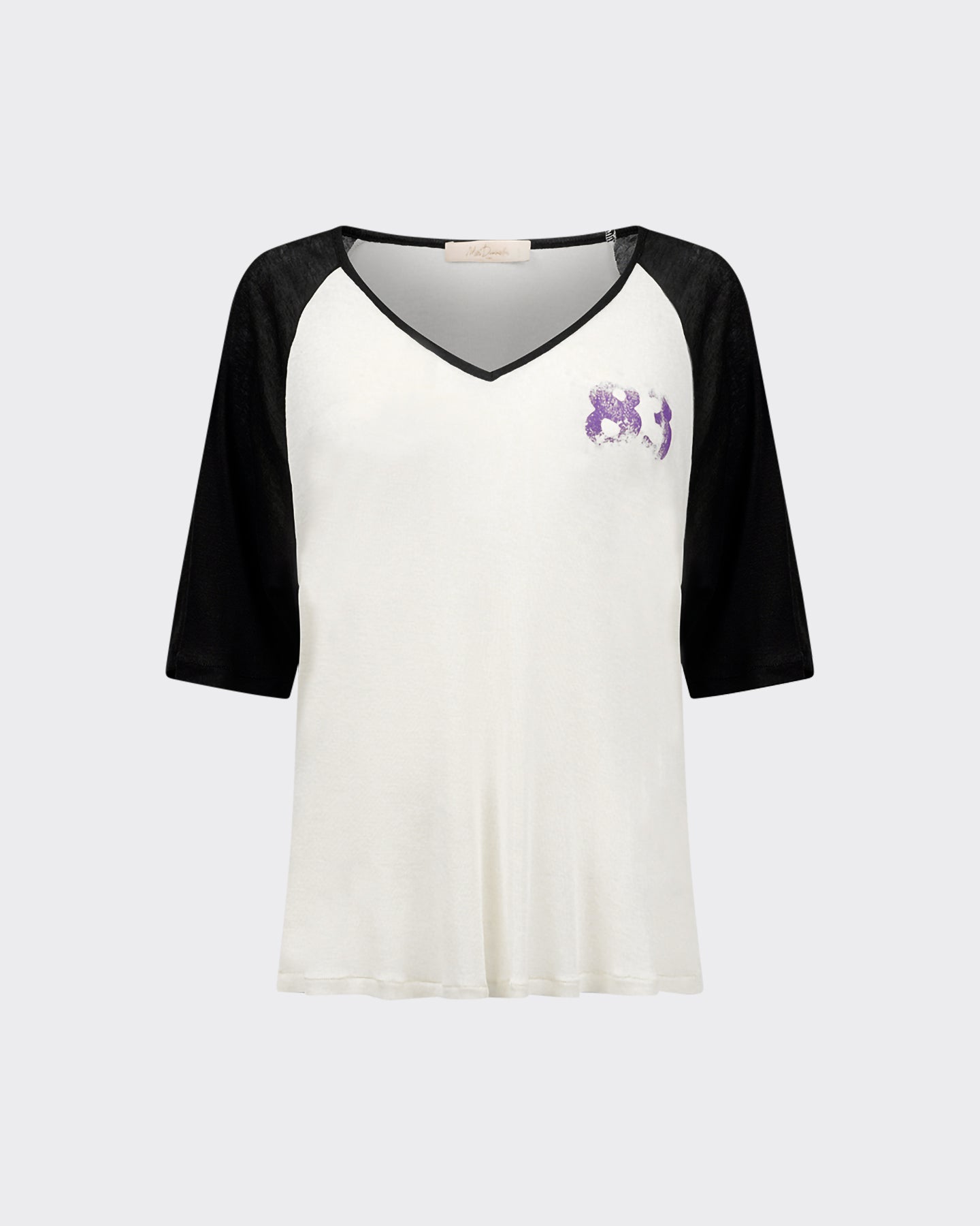 T-Shirt En Tricoté Jingle - Blanc Cassé/Noir