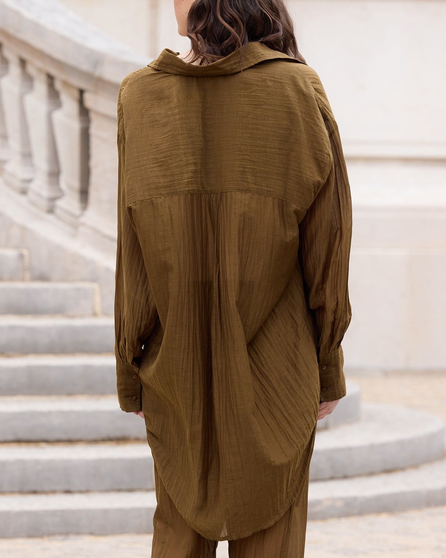 Chemise Lao - Kaki