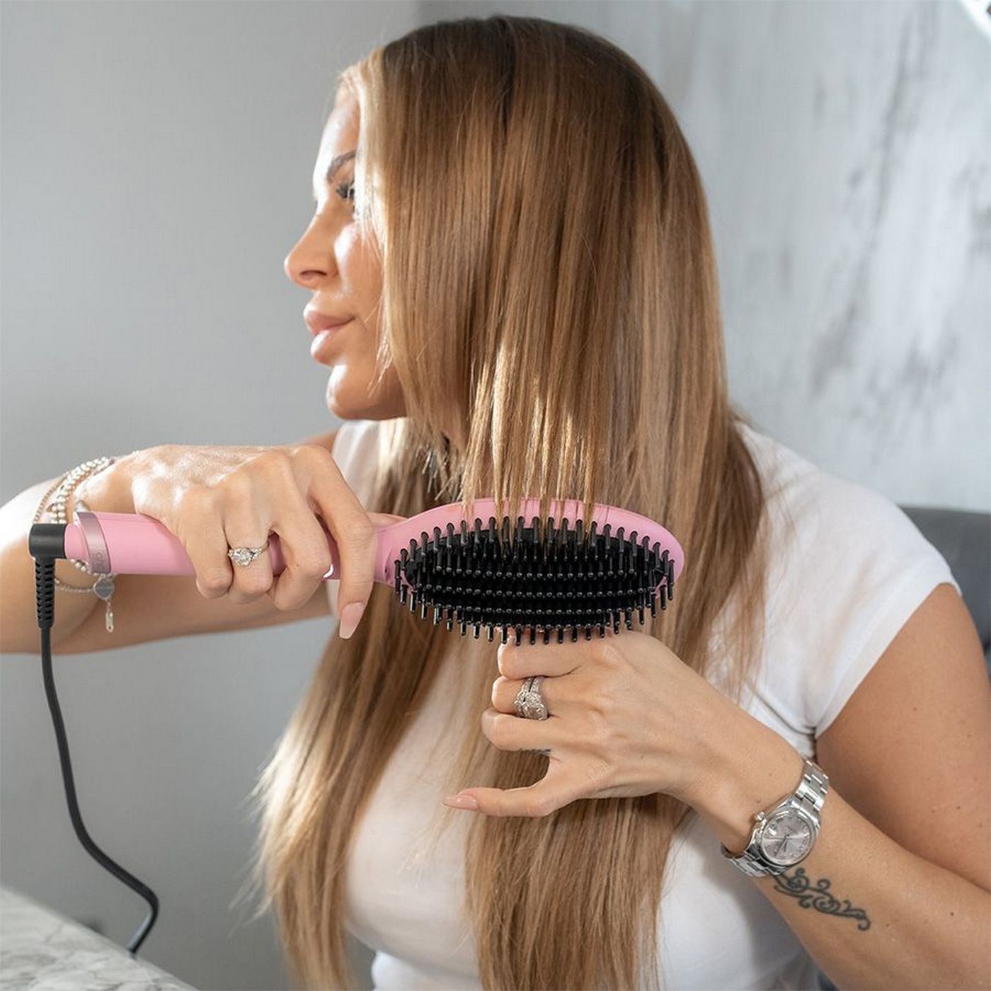 Coffret Brosse Chauffante Ghd Glide - Collection Ghd Pink