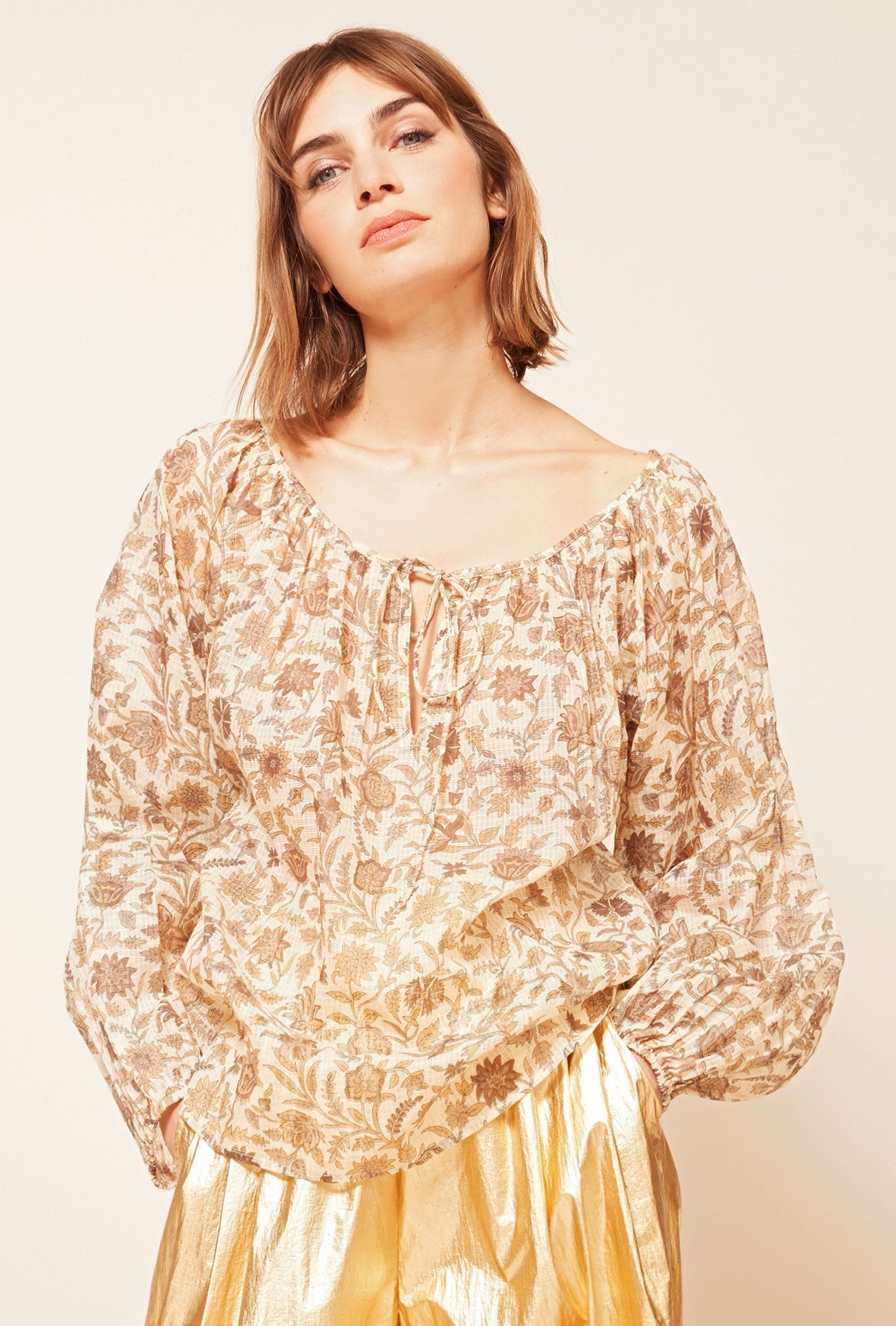 Blouse Coreo Imprimé ocre | Mes Demoiselles Paris