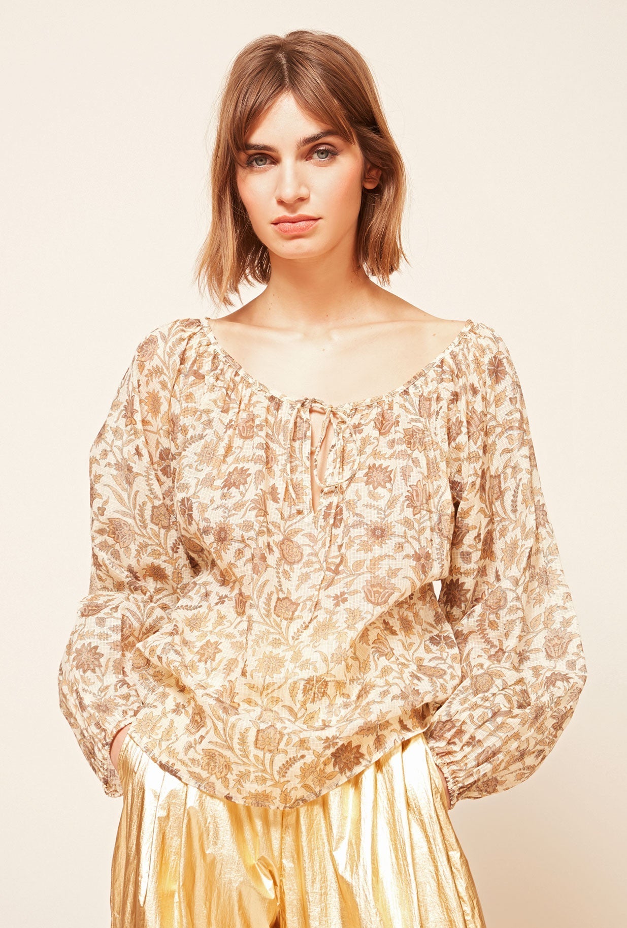 Blouse Coreo Imprimé ocre | Mes Demoiselles Paris