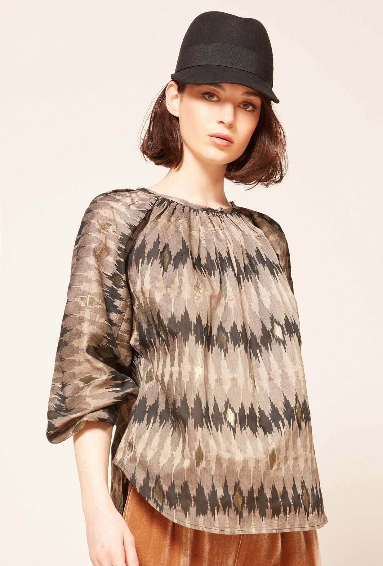 Blouse Jember Imprimé gris | Mes Demoiselles Paris
