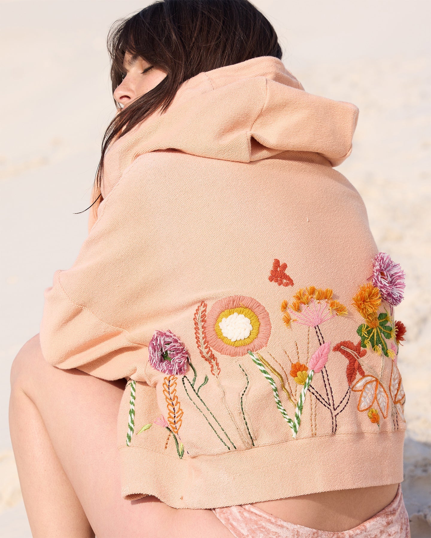 Sweatshirt À Capuche Calpe - Rose Poudré