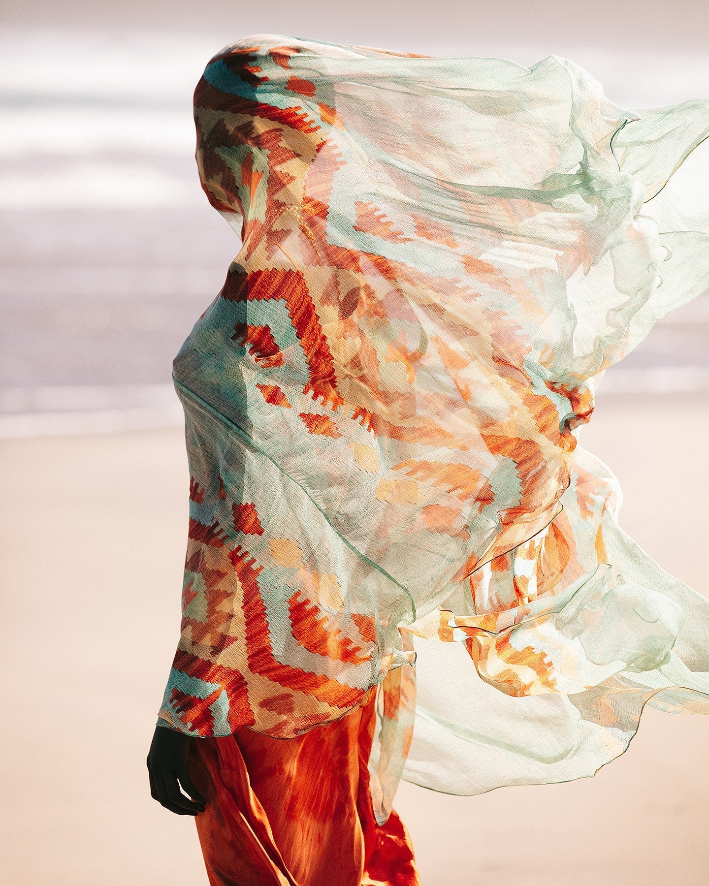 Écharpe Topaze Bleu / Orange | Mes Demoiselles Paris