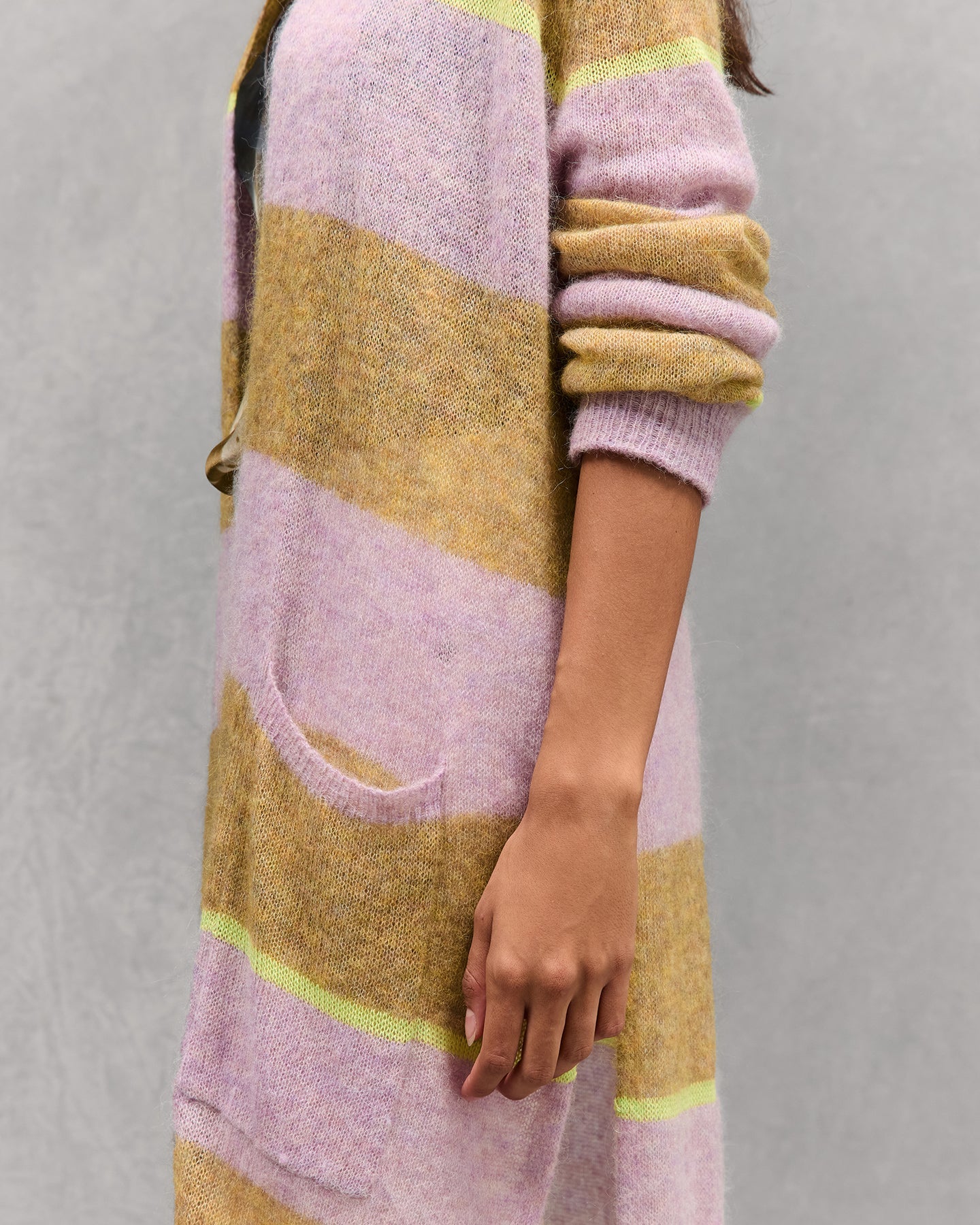 Manteau En Tricoté Dayana - Rose