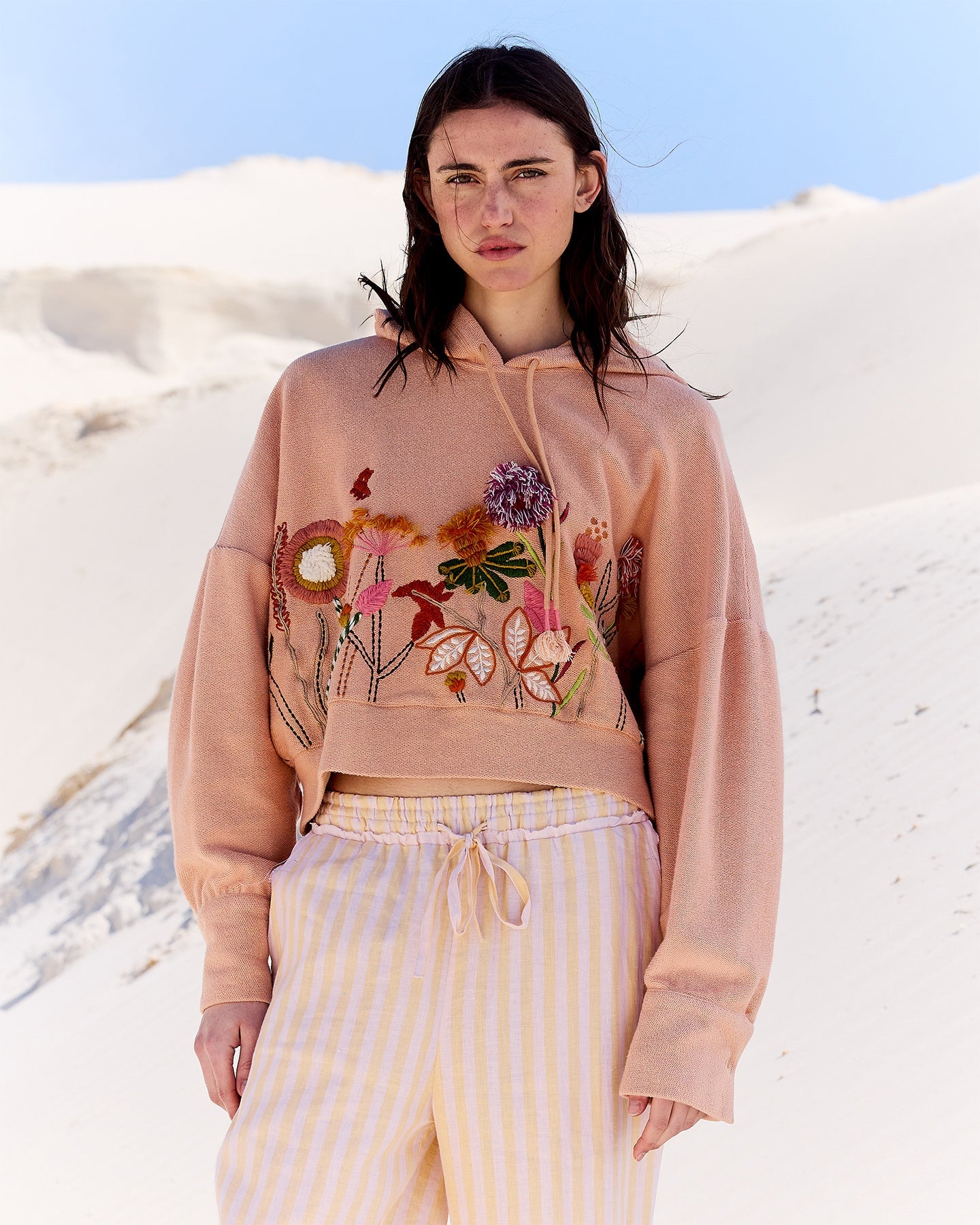 Sweatshirt À Capuche Calpe - Rose Poudré