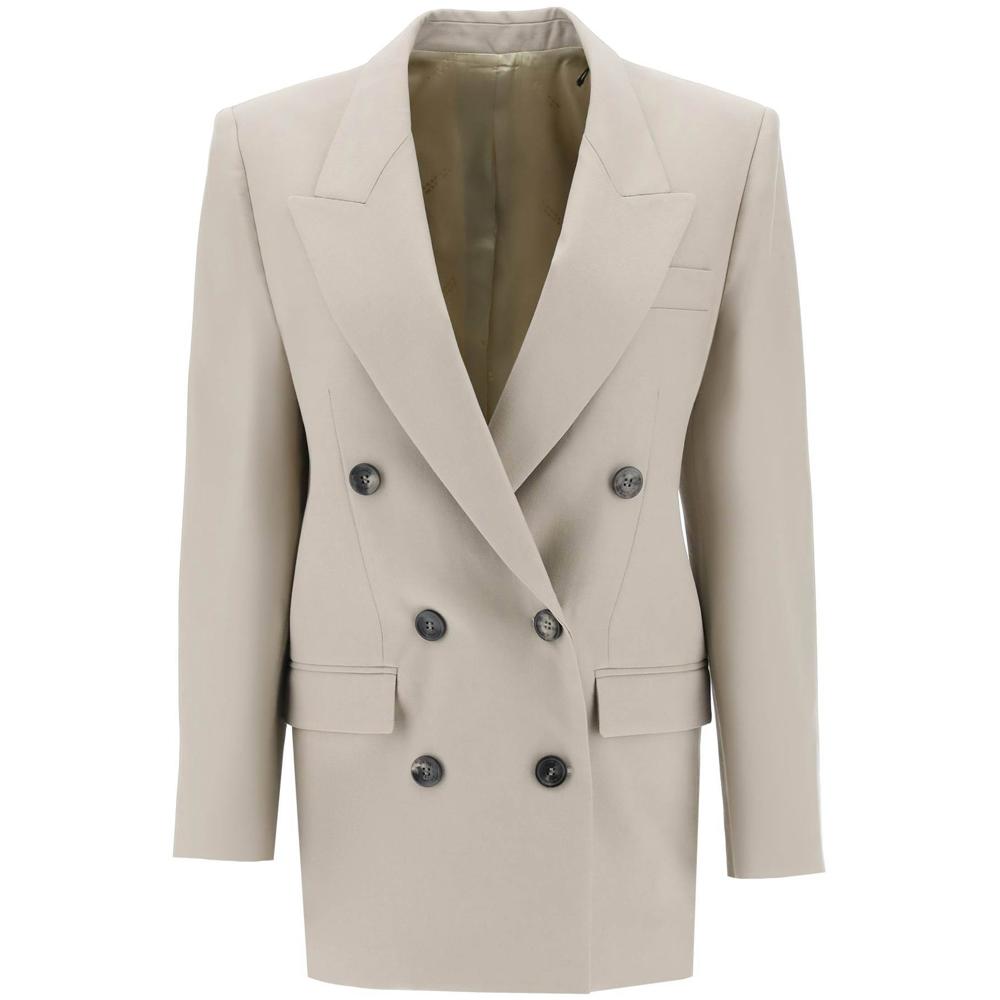 Blazers Et Gilets Isabel Marant 'Nevimea' Double-Breasted Wool Jacket - Gris - Femme