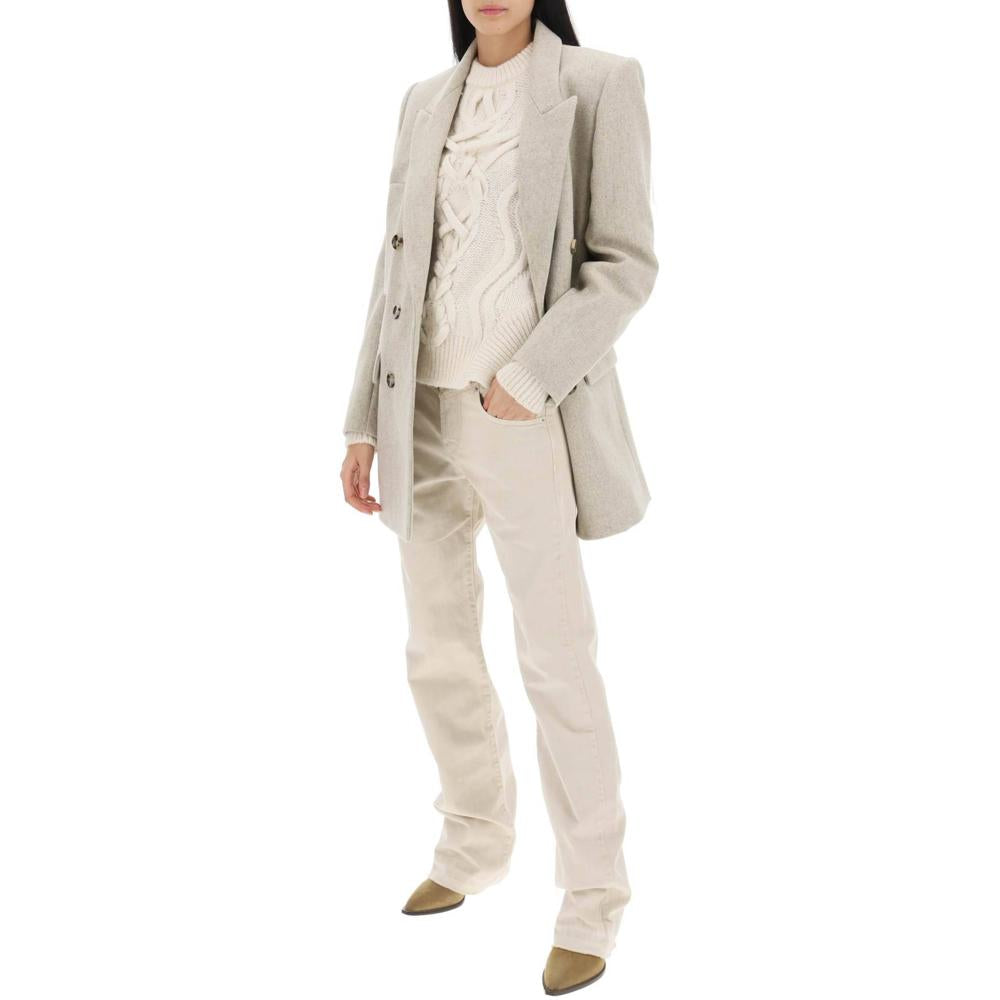 Blazers Et Gilets Isabel Marant Floyd Wool Crepe Blazer - Beige - Femme