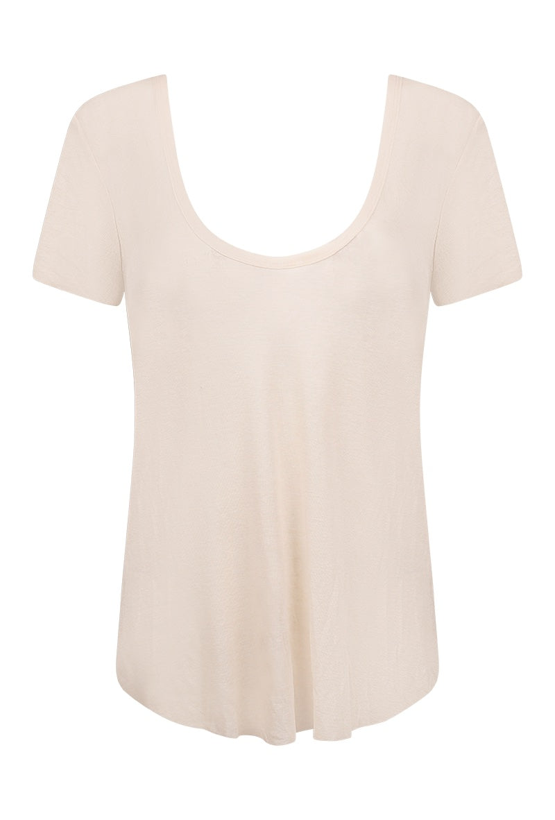 T-Shirt En Tricoté Janico - Blanc Cassé
