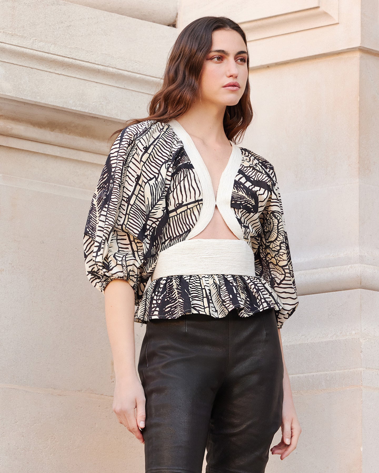 Blouse Dalma - Imprimé Marron