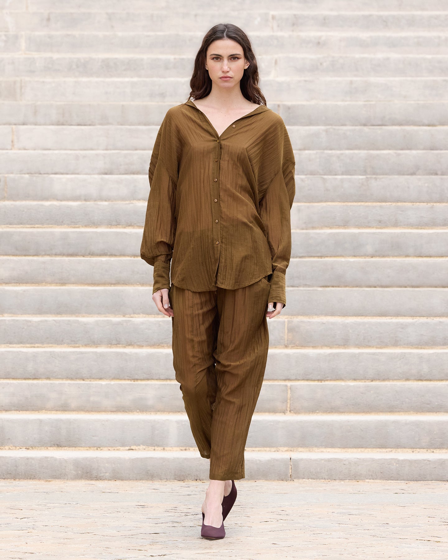 Chemise Lao - Kaki