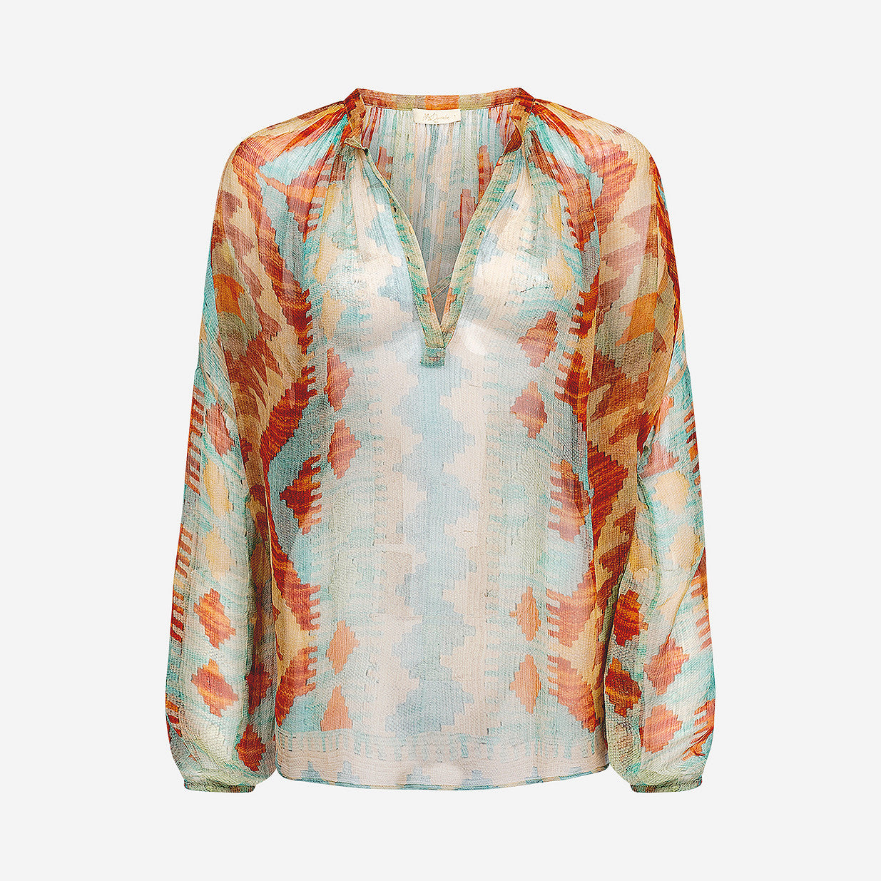 Blouse Tubane  Bleu / Orange | Mes Demoiselles Paris