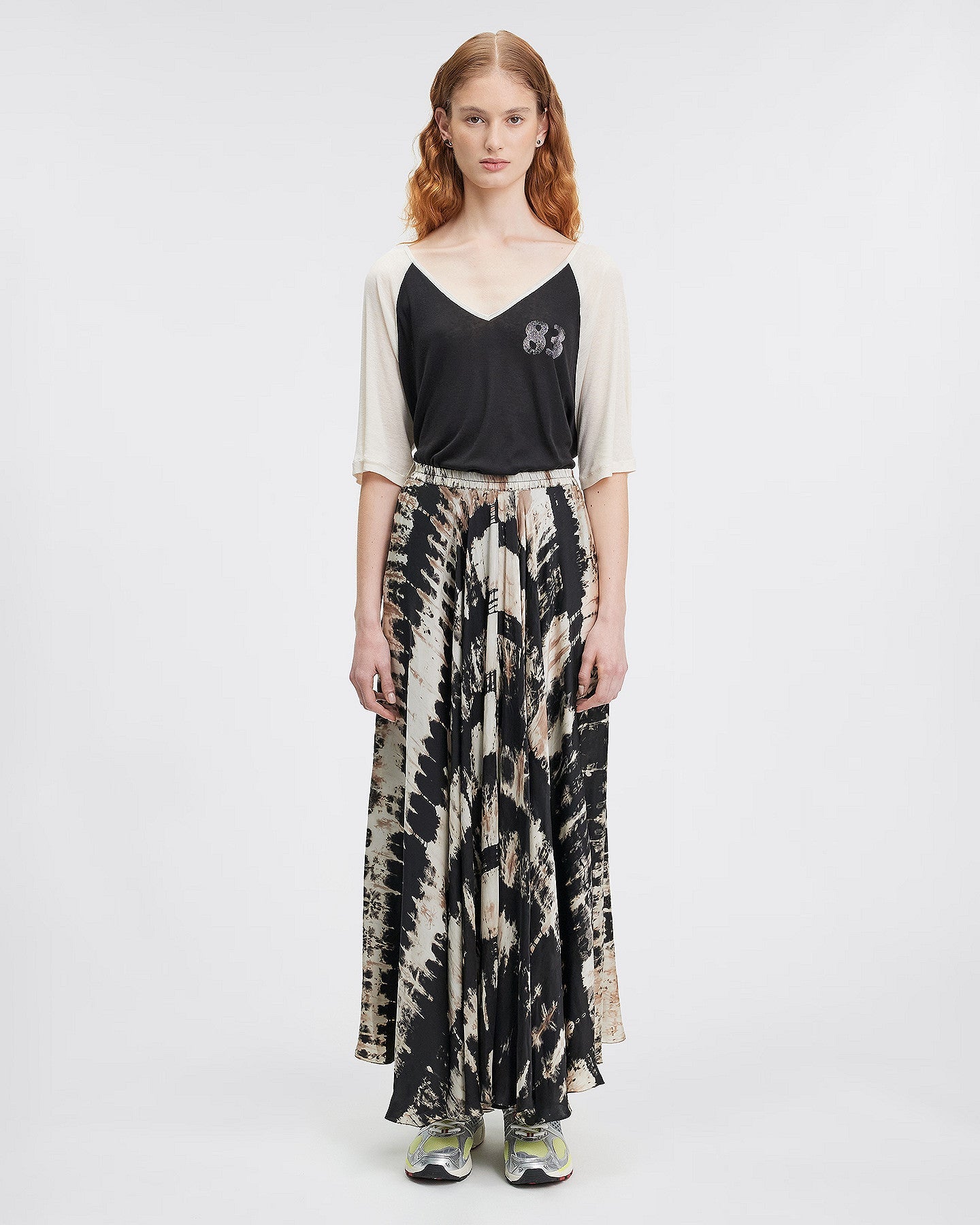LA JUPE FRIM NOIR BEIGE | MES DEMOISELLES PARIS