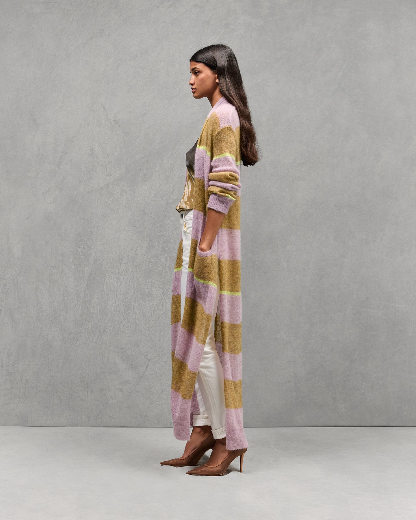 Manteau En Tricoté Dayana - Rose