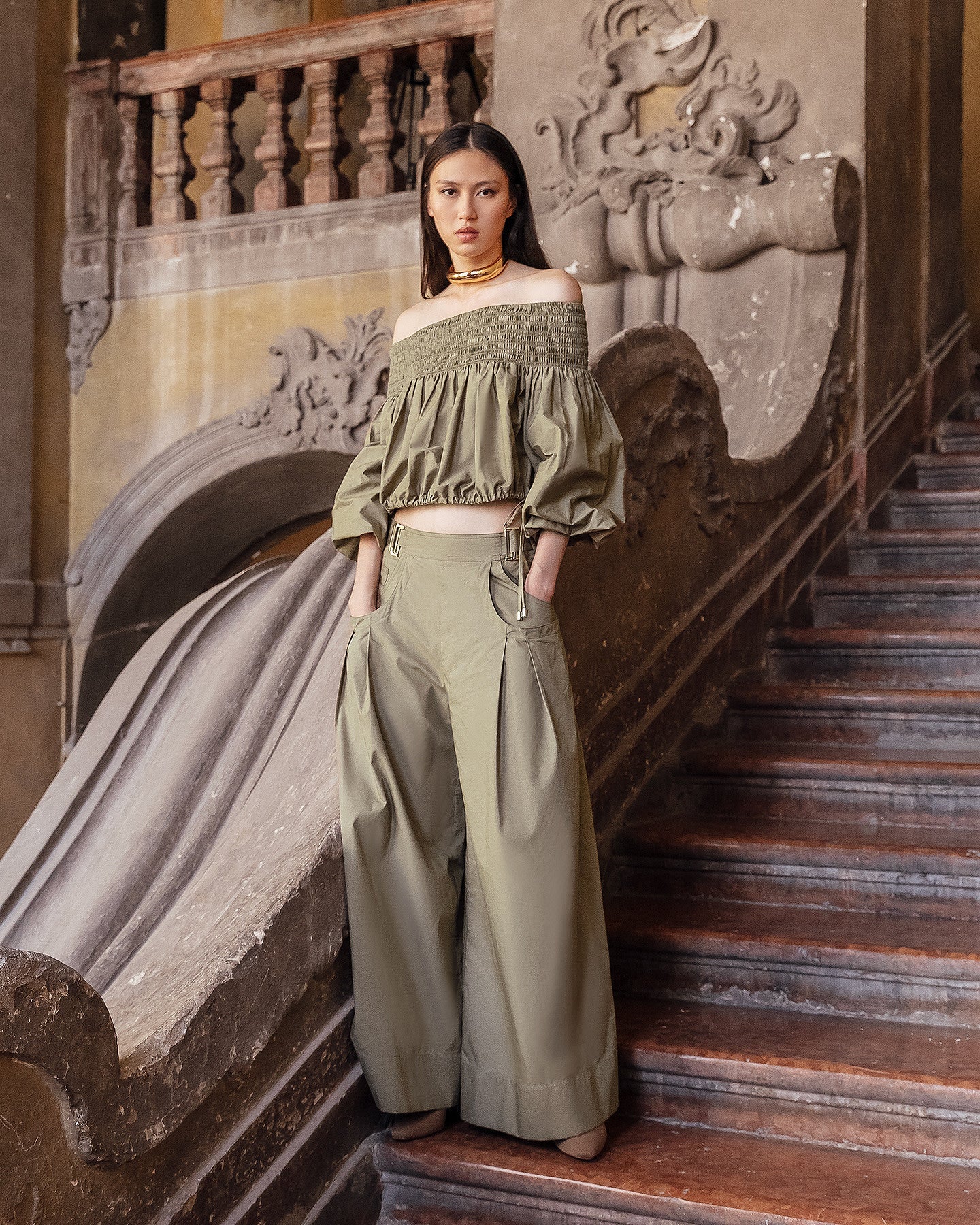 Pantalon Paline  Kaki | Mes Demoiselles Paris
