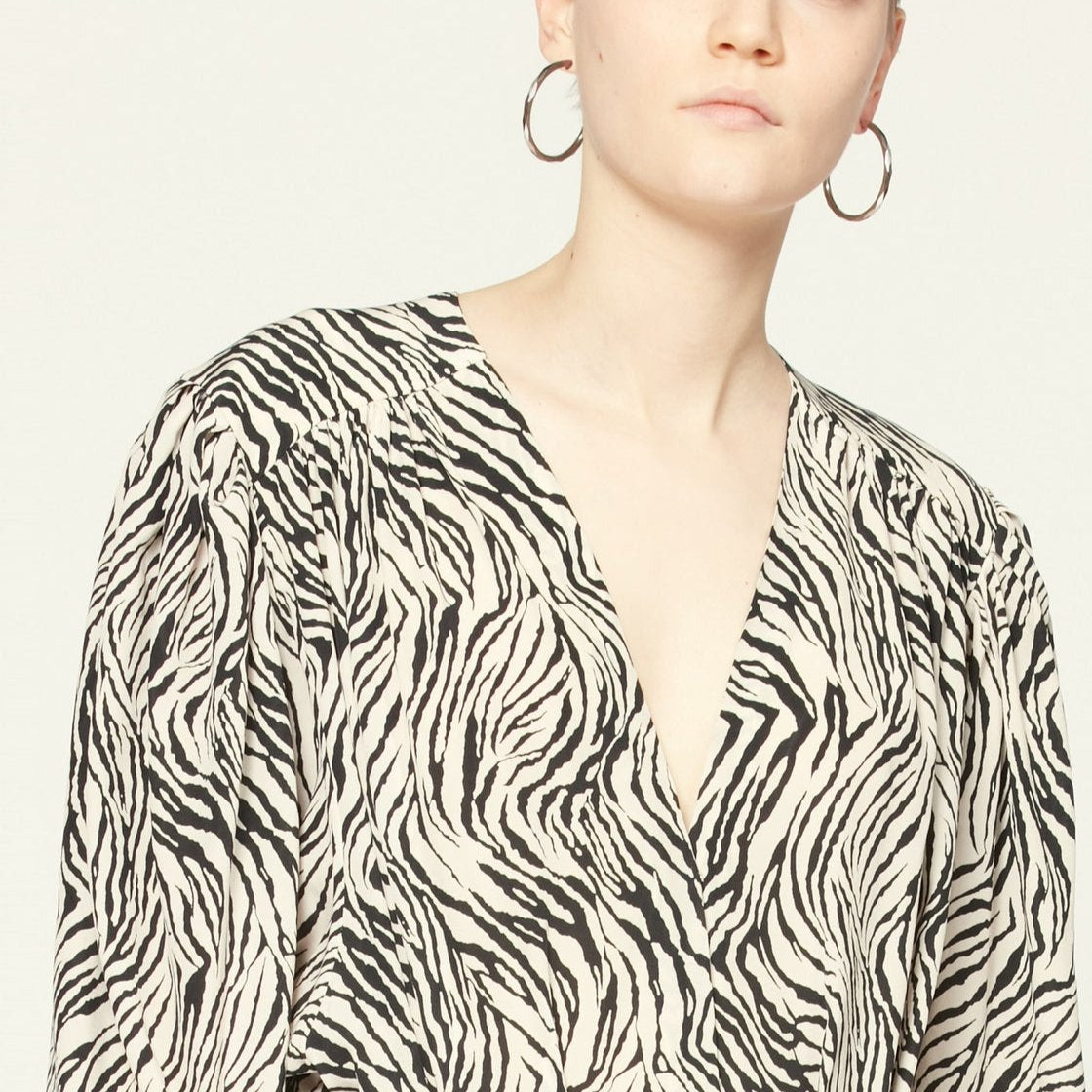 Robe Blainea - Ecru/Black