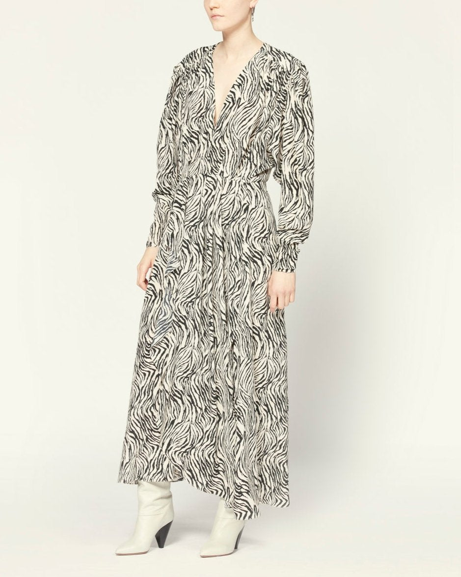 Robe Blainea - Ecru/Black