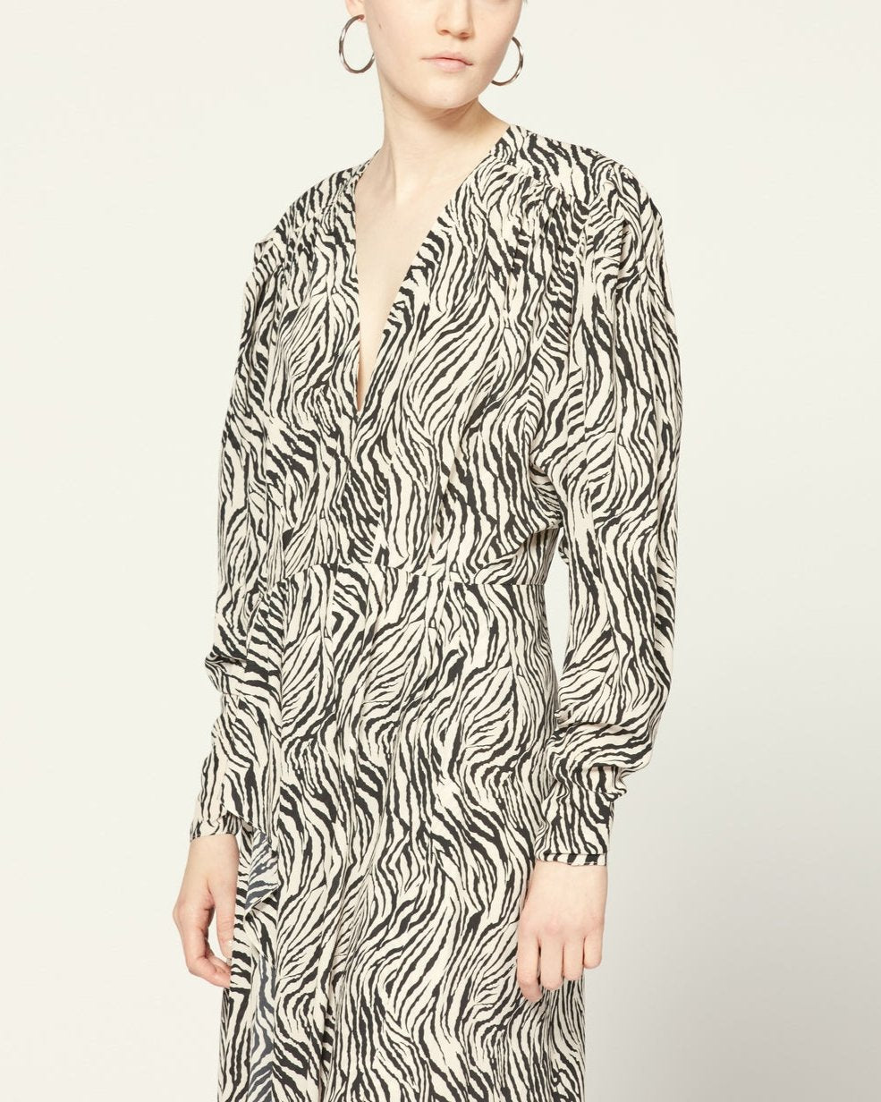 Robe Blainea - Ecru/Black