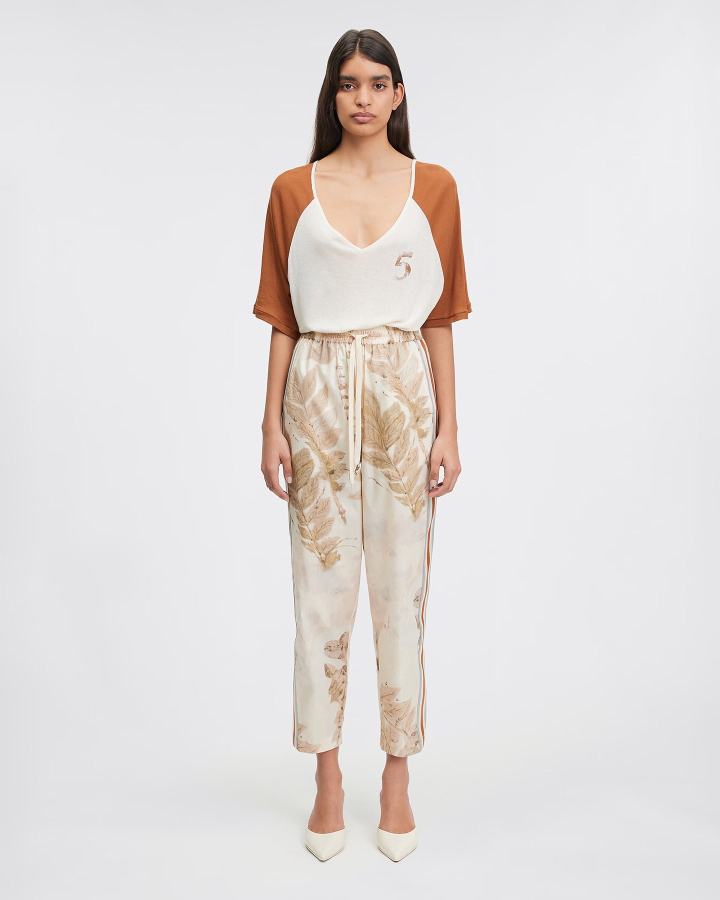 T-Shirt En Tricoté Jingle - Blanc Cassé/Noisette